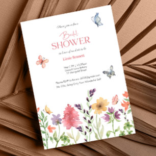 Watercolor Wildflower Bridal Shower Invitation