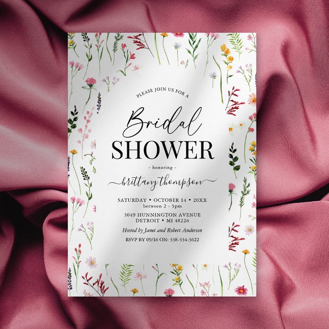 Watercolor Wildflower Bridal Shower Invitation (Creator Uploaded)