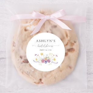 Watercolor Wildflower Bridal Shower Sticker