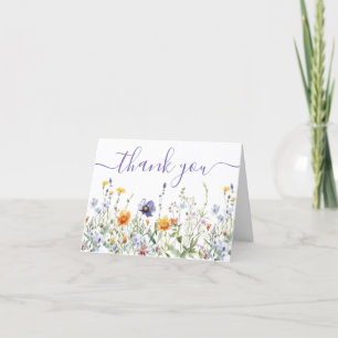 Watercolor Wildflower Bridal Shower Thank You Card
