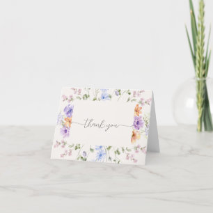 Watercolor Wildflower Bridal Shower Thank You Card