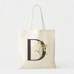 Watercolor Wildflower Bridesmaid Initial "D" Tote Bag