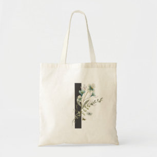 Watercolor Wildflower Bridesmaid Initial "I" Tote Bag