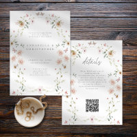 Watercolor Wildflower Butterfly Modern Wedding