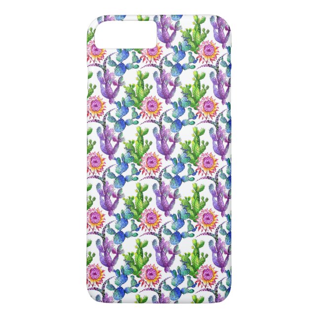 Watercolor Wildflower Cactus Pattern Case-Mate iPhone Case (Back)