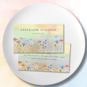 Watercolor Wildflower Consultant Business Card