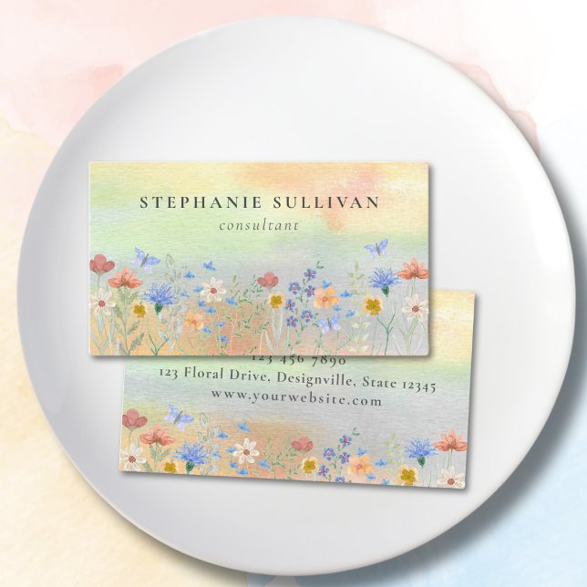 Watercolor Wildflower Consultant Business Card (Creator Uploaded)
