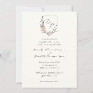 Watercolor Wildflower Crest Invitation