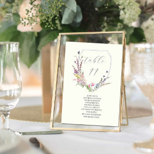 Watercolor Wildflower Crest Table Number