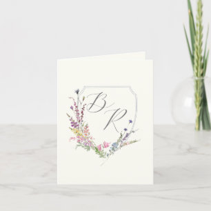 Watercolor Wildflower Crest Thank You Invitation
