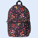 Watercolor Wildflower Dark Printed Backpack<br><div class="desc">Wild modern watercolor flower pattern.  Original art by Nic Squirrell.</div>