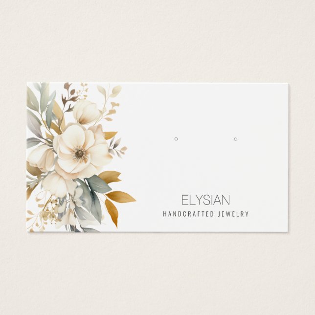 Watercolor Wildflower Earring Jewellery Display Ca (Front)