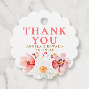 Watercolor Wildflower Elegant Boho Thank You Favour Tags