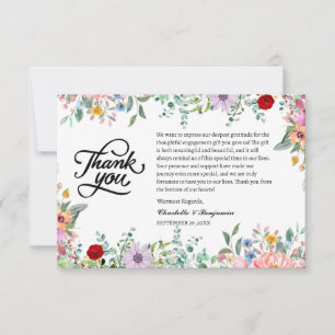 Watercolor Wildflower Engagement Gift Thank You Card
