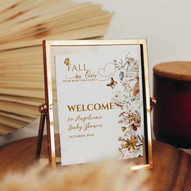 Watercolor Wildflower Fall in Love Baby Shower Poster (Creator Uploaded)