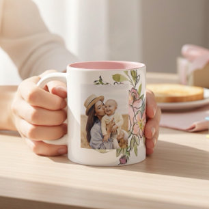 Watercolor Wildflower Floral Best Mothers Day Two-Tone Coffee Mug