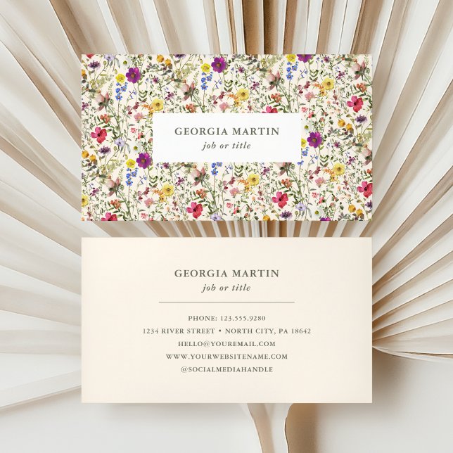 Watercolor Wildflower Floral Business Card (Creator Uploaded)