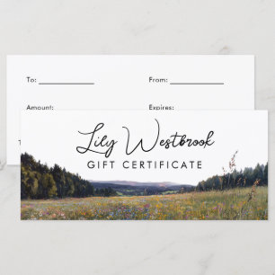 Watercolor Wildflower Floral Gift Certificate