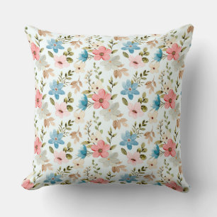 Watercolor Wildflower Floral Pattern Cushion