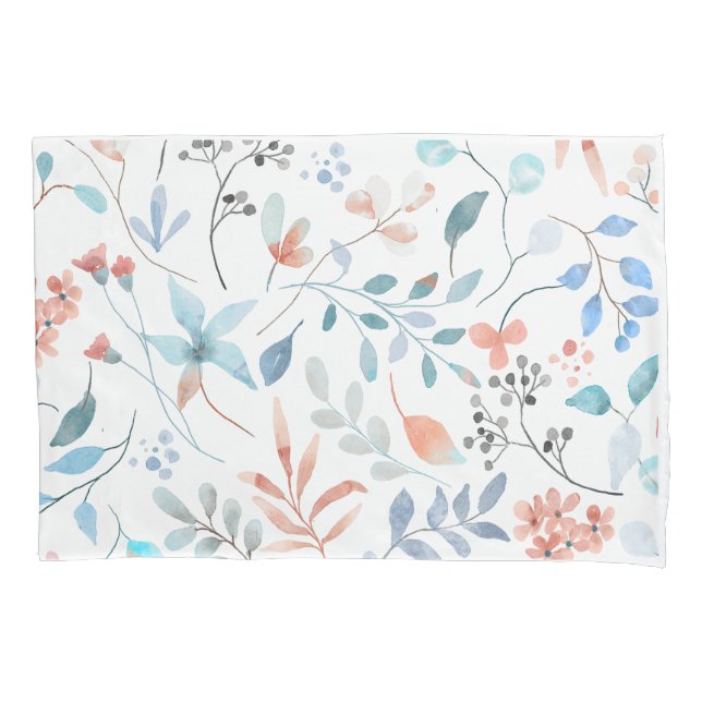  Watercolor Wildflower Floral Pillowcase (Front)