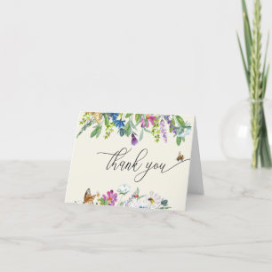 Watercolor Wildflower    Floral Thank You Card