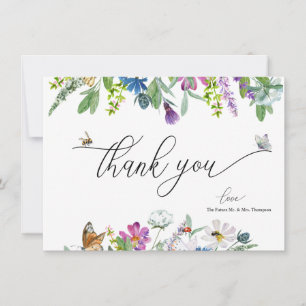 Watercolor Wildflower Floral Thank You Card
