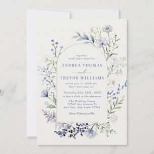 Watercolor Wildflower Floral Wedding Invitations