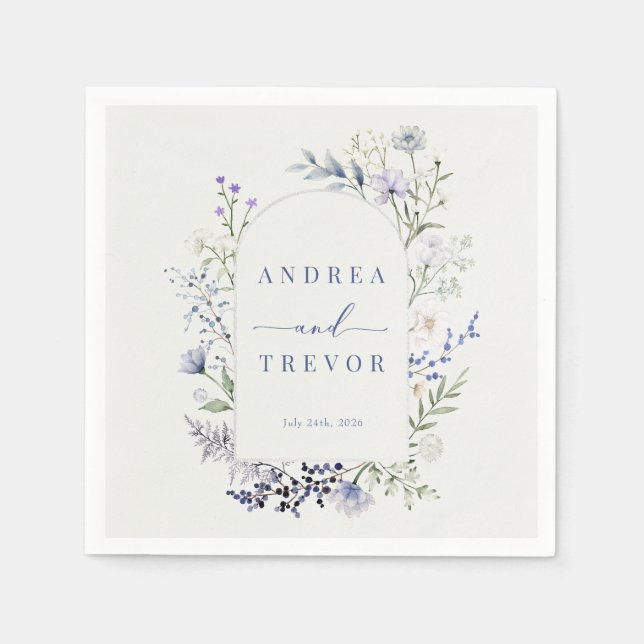 Watercolor Wildflower Floral Wedding Invitations Napkin (Front)