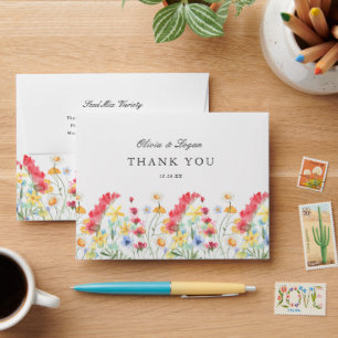 Watercolor Wildflower Floral Wedding Seed Favor Envelope