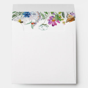 Watercolor Wildflower   Flower Lined    Address Envelope