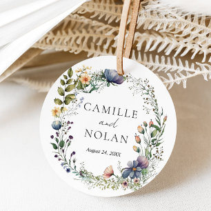 Watercolor Wildflower Garden Arch Floral Wedding Favour Tags