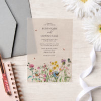 Watercolor Wildflower Garden & Insects Wedding