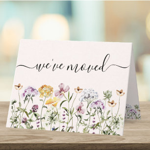 Watercolor Wildflower Garden New House Address Card