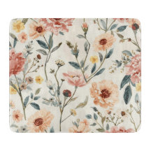 Watercolor Wildflower Garden Peach & Sage Floral