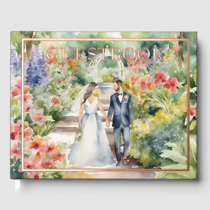Watercolor Wildflower Garden Spring Wedding Guest Book