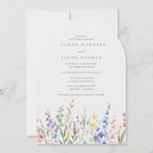 Watercolor Wildflower Garden Wedding  Invitation
