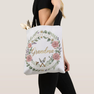 Watercolor Wildflower Gardeners Grandma Canvas Tote Bag