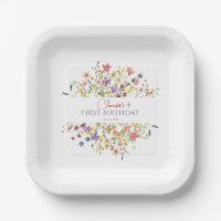 Watercolor Wildflower Girl 1st Birthday