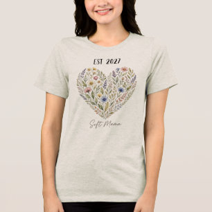 Watercolor Wildflower Heart for T-Shirt Tri-Blend Shirt