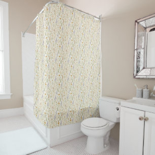Watercolor Wildflower In Bloom Floral Pattern Shower Curtain