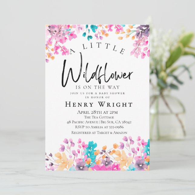 Watercolor Wildflower Invitation (Standing Front)
