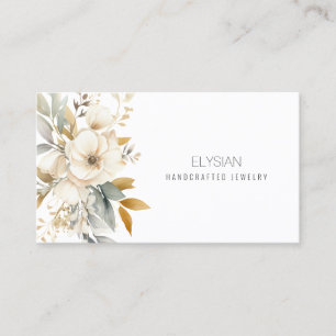 Watercolor Wildflower Jewelry Maker Artisan  Business Card