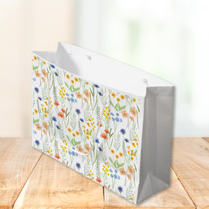 Watercolor Wildflower  Large Gift Bag