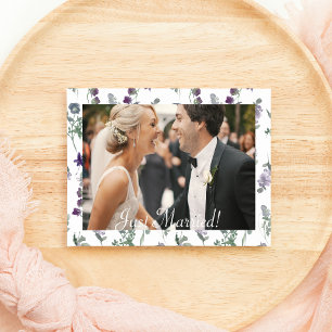 Watercolor Wildflower Lavender Floral Just Married