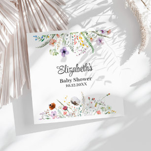 Watercolor Wildflower Meadow Baby Shower  Napkin