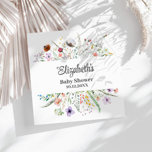 Watercolor Wildflower Meadow Baby Shower  Napkin