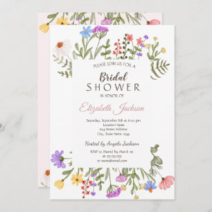Watercolor Wildflower Meadow Bridal Shower  Invitation