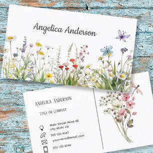 Watercolor Wildflower meadow Business Card