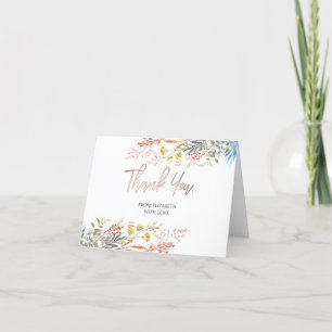 Watercolor Wildflower Meadow Dried Thank You Card