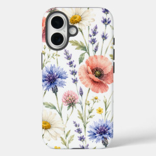 Watercolor Wildflower Meadow Floral iPhone 16 Case